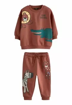 Спортивный костюм OVERSIZED PRINTED SET Next, коричневый
