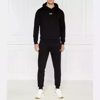 Спортивный костюм приталенного кроя Ea7, черный