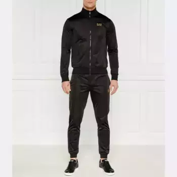 Спортивный костюм приталенного кроя Ea7, черный