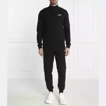 Спортивный костюм приталенного кроя Ea7, черный