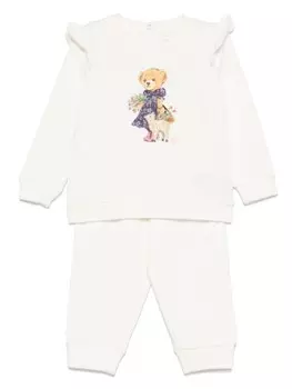 Спортивный костюм Ralph Lauren Kids Polo Bear с принтом, белый