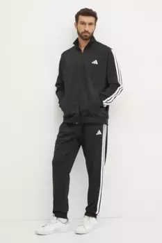 Спортивный костюм с 3 полосками adidas, черный