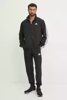 Спортивный костюм с 3 полосками adidas, черный
