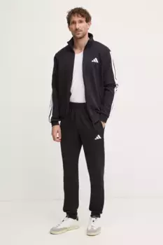 Спортивный костюм с 3 полосками adidas, черный