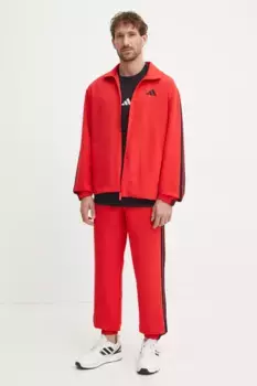 Спортивный костюм с 3 полосками adidas, красный