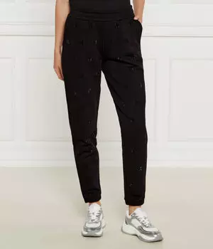 Спортивный костюм с брюками со стразами Regular fit Karl Lagerfeld, черный