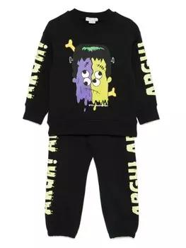 Спортивный костюм с иллюстрированным принтом Stella McCartney Kids, черный