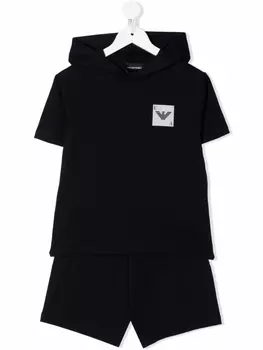 Спортивный костюм с короткими рукавами Emporio Armani Kids, синий