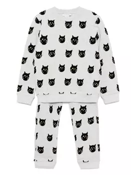 Спортивный костюм с кошачьим мотивом Stella McCartney Kids, серый