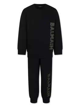 Спортивный костюм с логотипом Balmain Kids, черный