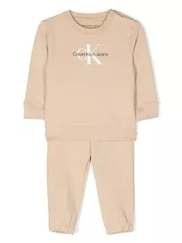 Спортивный костюм с логотипом Calvin Klein Kids, нейтральный цвет