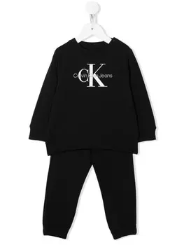 Спортивный костюм с логотипом Calvin Klein Kids, черный