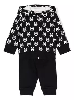 Спортивный костюм с логотипом Moncler Enfant, черный