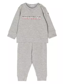 Спортивный костюм с логотипом Moncler Enfant, серый