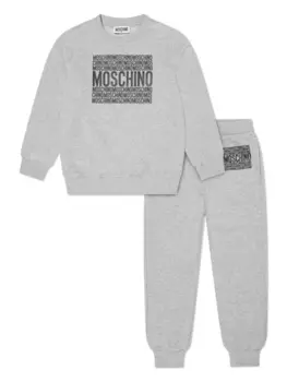 Спортивный костюм с логотипом Moschino Kids, серый