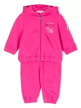 Спортивный костюм с нашивкой-логотипом Moncler Enfant, розовый