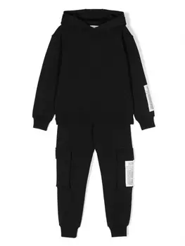 Спортивный костюм с нашивкой-логотипом Moschino Kids, черный
