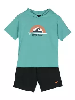 Спортивный костюм с принтом Emporio Armani Kids, синий