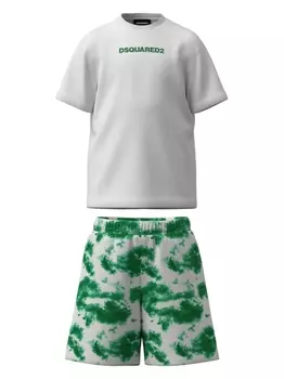 Спортивный костюм с принтом тай-дай Dsquared2 Kids, белый