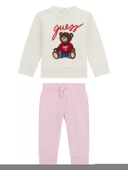 Спортивный костюм с рисунком медведя для детей guess kids, розовый