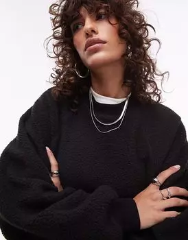 Спортивный костюм Topshop Borg в черном цвете