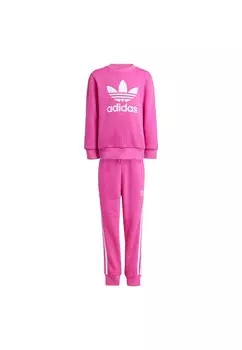 Спортивный костюм Trefoil Crew Kids Unisex Set adidas Originals, полупрозрачная фуксия