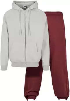 Спортивный костюм Urban Classics, цвет Light grey/Wine red