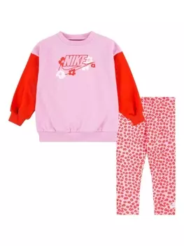 Спортивный костюм в стиле колор-блок с логотипом Nike Kids, розовый
