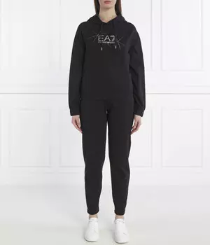 Спортивный костюм женский Ea7 Regular Fit с логотипом, черный