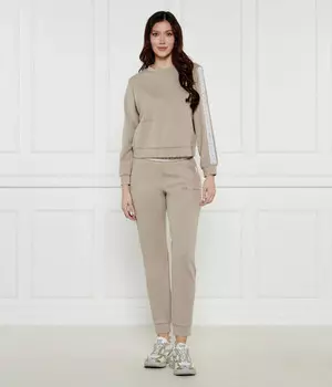 Спортивный костюм женский Ea7 с логотипом бренда, бежевый