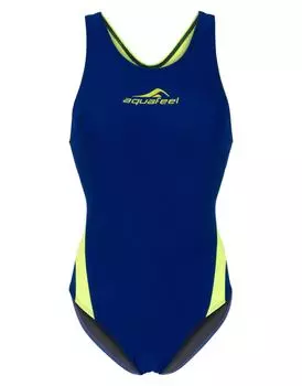 Спортивный купальник-борцовка - темно-синий/неоново-зеленый Aquafeel, синий