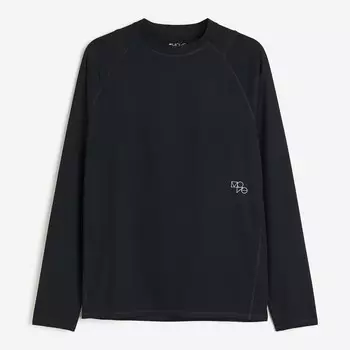 Спортивный лонгслив H&M DryMove, черный