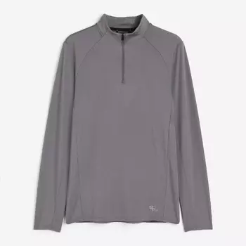 Спортивный лонгслив H&M DryMove Half-zip, темно-серый
