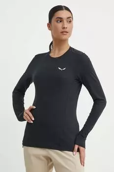 Спортивный лонгслив Puez Dry Salewa, черный