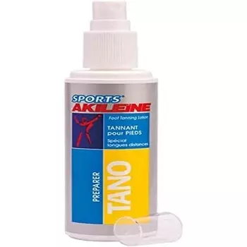 Спортивный лосьон для загара ног Akileine Tano 100 мл для выносливости, спорта, длительной ходьбы, треккинга, марафона, бега на длинные дистанции