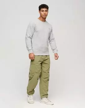 Спортивный меланжево-серый свитшот с логотипом Superdry Essential