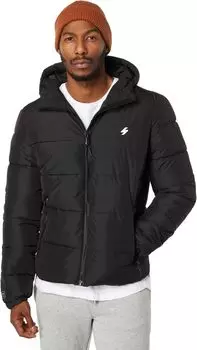 Спортивный пуховик с капюшоном Superdry, черный