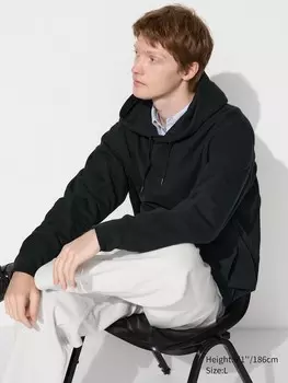 Спортивный пуловер с капюшоном Uniqlo, черный