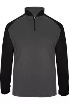 Спортивный свитер Badger Ultimate SoftLock с застежкой-молнией на четверть оборота, цвет graphite/ black