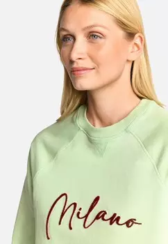 Спортивный свитер SAUMKANTEN IM FRILLED-LOOK Rich & Royal, светло-зеленый