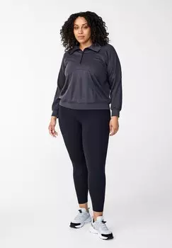 Спортивный свитер SPORTLICHES MIT HOHEM KRAGEN UND REISSVERSCHLUSS Active by Zizzi, антрацит