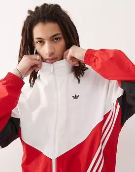 Спортивный топ Adidas Originals белого и красного цвета