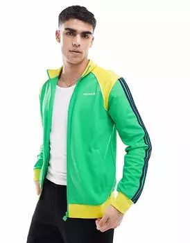 Спортивный топ Adidas Originals зеленого и желтого цвета