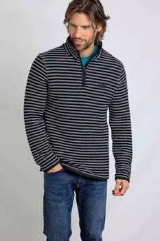 Спортивный топ цвета макарон с полоской на молнии 1/4 эко Weird Fish, серый