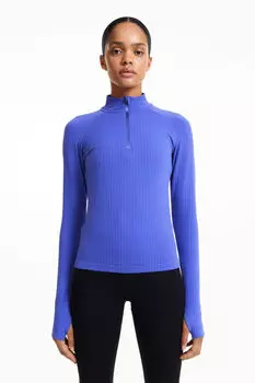 Спортивный топ drymove с бесшовной застежкой-молнией H&M, синий