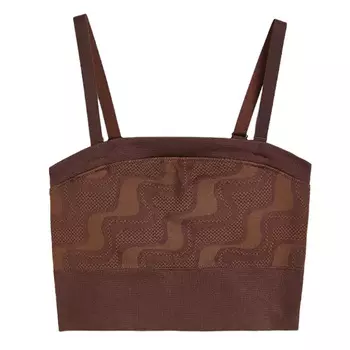 Спортивный топ H&M Seamless Light Support Bandeau, темно-коричневый