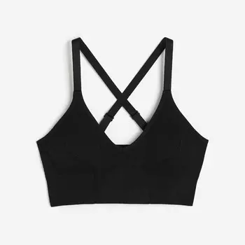 Спортивный топ H&M DryMove Medium Support, черный