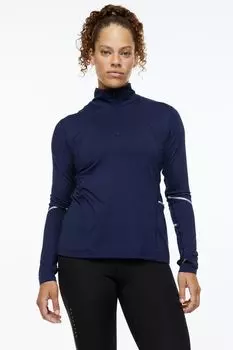 Спортивный топ на молнии DryMove H&amp;M, военно-морской