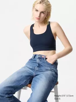 Спортивный топ с чашечкамиUniqlo, цвет 69 синий
