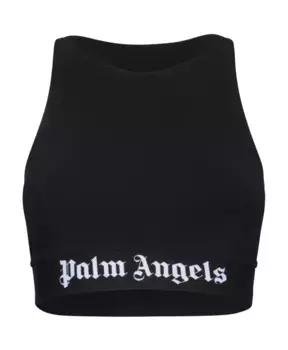 Спортивный топ с глубоким вырезом Palm Angels, черный
